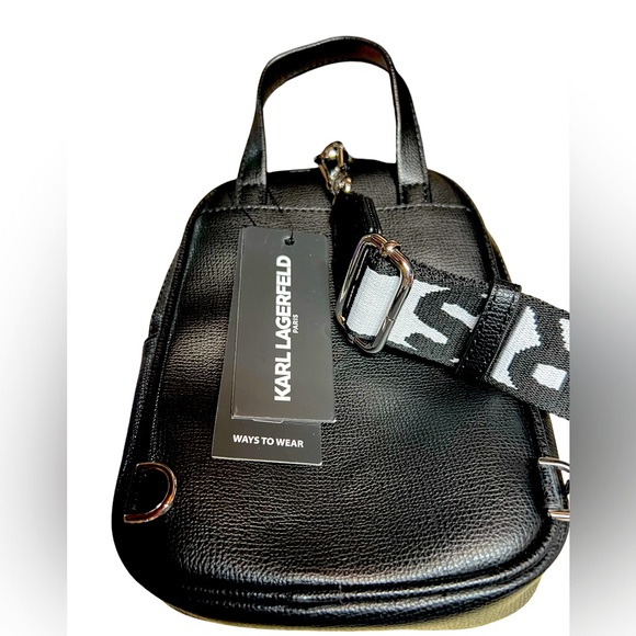 Karl Lagerfeld Paris NWT Black Maybelle Sling Crossbody Bag (P036) - Picture 6 of 12